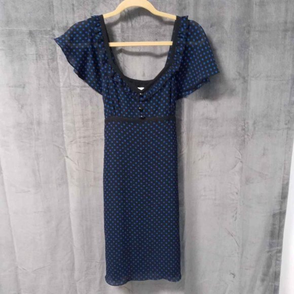 Alice Temperley Dress - Blue with Polka Dots - Size 5 - Picture 1 of 3